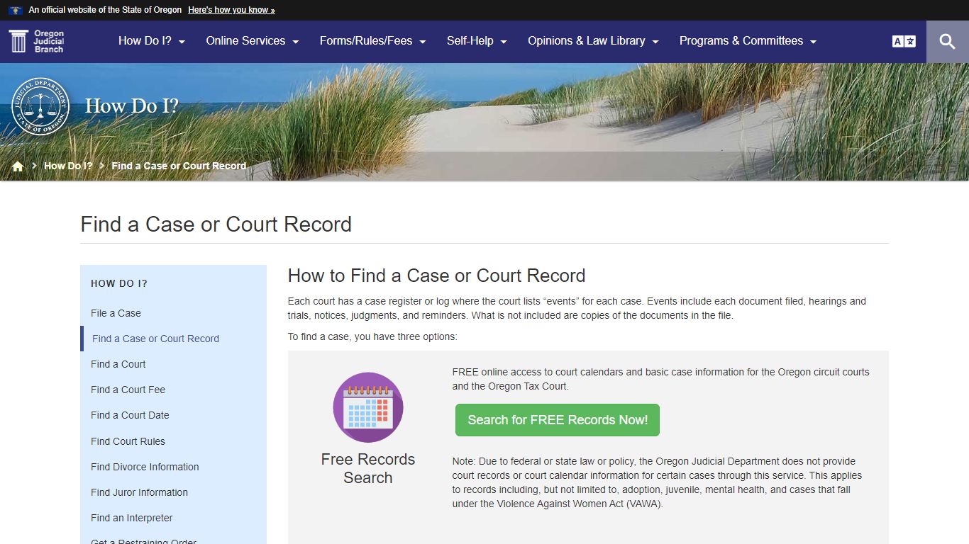 Oregon Judicial Department : Find a Case or Court Record ...